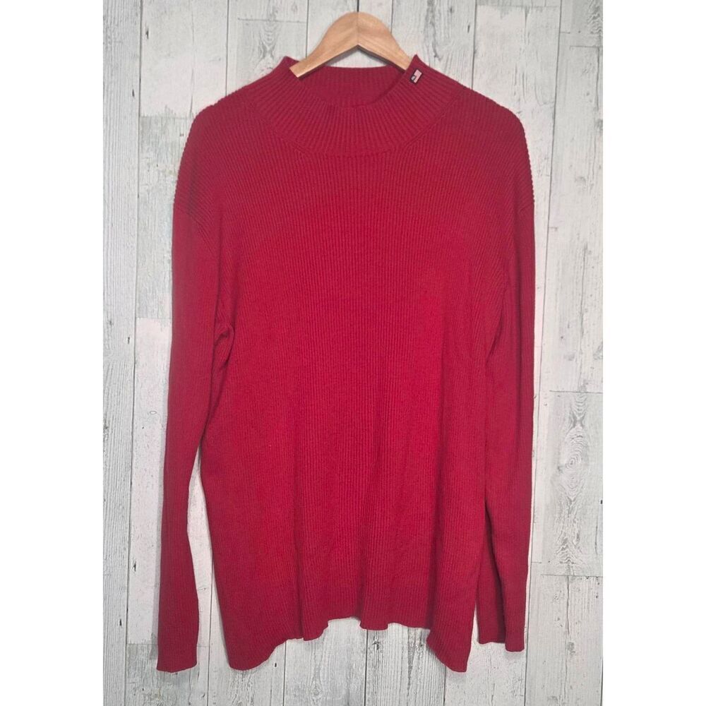 VTG Polo Jeans Ribbed Mockneck Preppy Blokecore Top Shirt Sweater Sz. XL